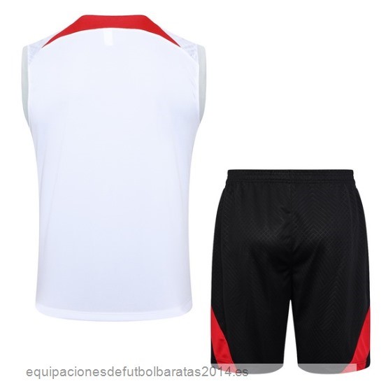 Nuevo Entrenamiento Sin Mangas Conjunto Completo Liverpool 24/25 Blanco Rojo Negro Baratas
